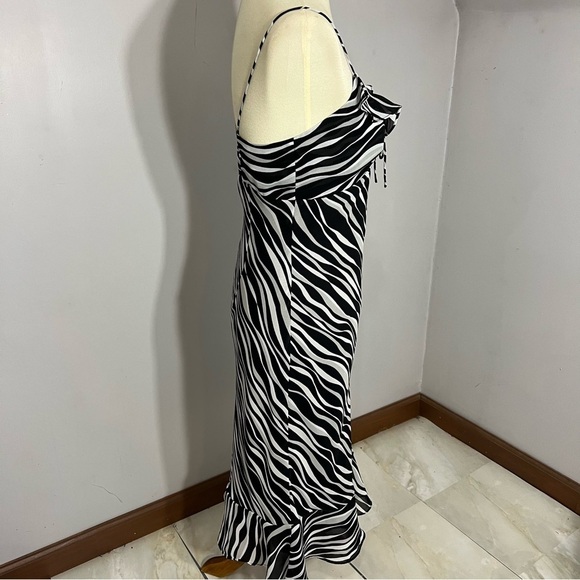 Vintage Express Y2K zebra animal print mini dress small party summer Dainty Rare - Picture 11 of 13
